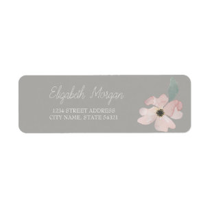 Chic Romantic Watercolor Flower Address Label