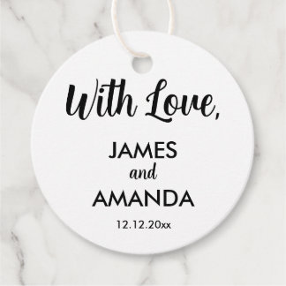 Chic Romantic Wedding "With Love" Favour Tags
