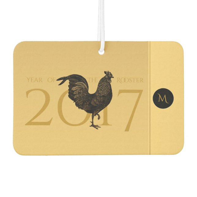 Chic Rooster Chinese New Year 2017 Monogram Car AF Air Freshener (Front)