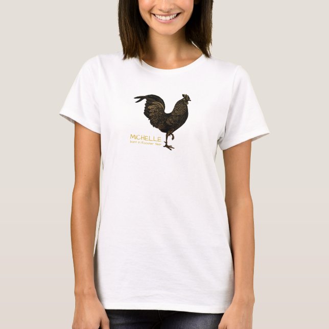 Chic Rooster Chinese New Year 2017 Personalised W T-Shirt (Front)