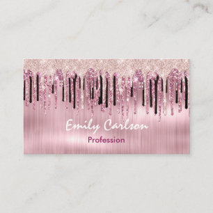 Chic rose blush pink dripping appointment card