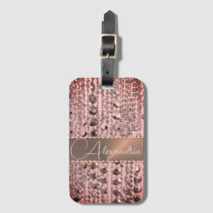 Chic Rose Blush Stringed Beads Luggage Tag