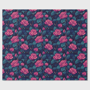 Chic Rose Botanical Wrapping Paper