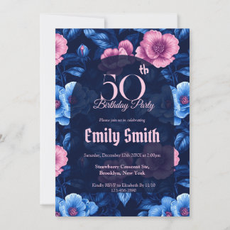 Chic Rose Floral Romantic Party Invitation