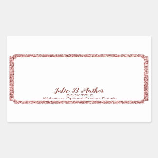 Chic Rose Gold Author Book Signing Plate Rectangular Sticker