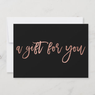 Chic rose gold black script spray gift certificate