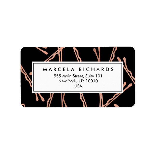 Chic Rose Gold Bobby Pins Hair Stylist Salon Black Label (Front)