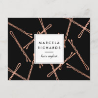 Chic Rose Gold Bobby Pins Hair Stylist Salon Black