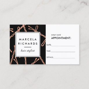 Chic Rose Gold Bobby Pins on Black Appointment