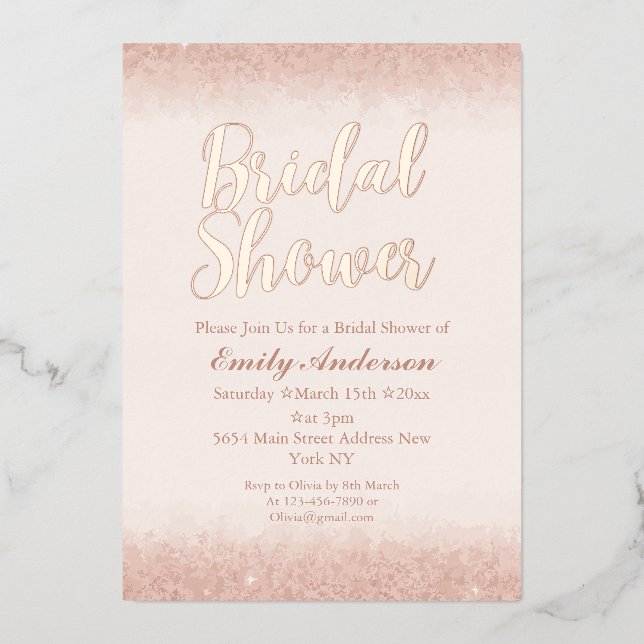 Chic Rose Gold Bridal Shower (Front)
