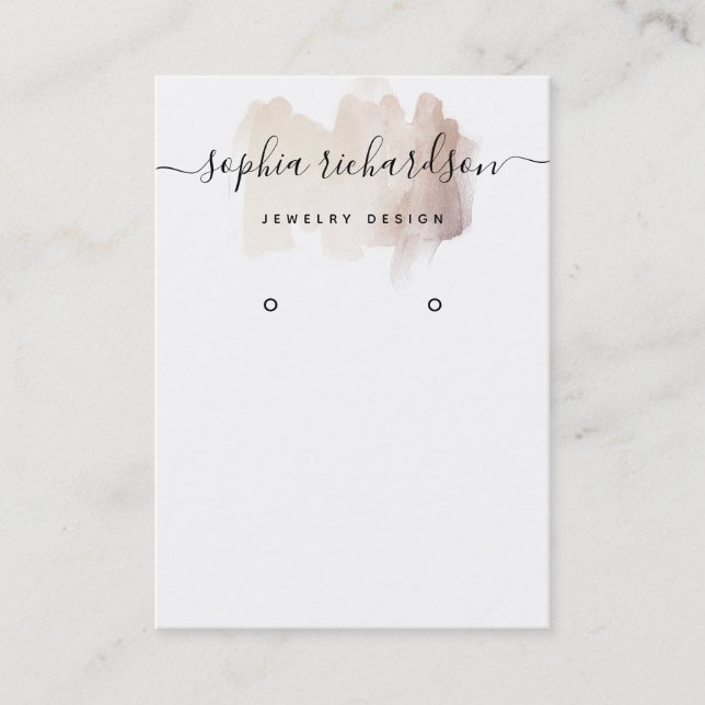 Chic Rose Gold Brush Stroke | Earring Display Card (Front)