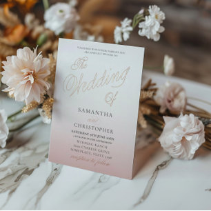 Chic Rose Gold Calligraphy The Wedding Of