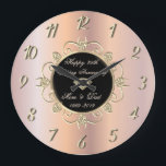 Chic Rose Gold Diamonds 50 Wedding Anniversary Large Clock<br><div class="desc">Elegant gold diamonds wedding anniversary clock.</div>