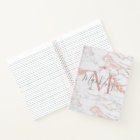 Chic Rose Gold Foil Marble Monogram