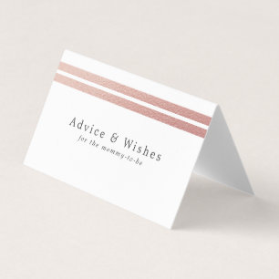 Chic Rose Gold Foil Stripes   White Advice Cards