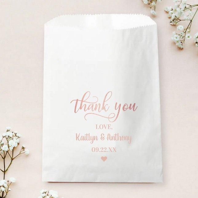 Chic Rose Gold Foil Wedding Thank You Favour Bags (Creator Uploaded)
