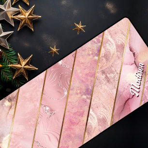 Chic rose gold girly elegant geometric desk mat