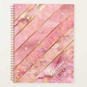 Chic rose gold girly elegant geometric planner