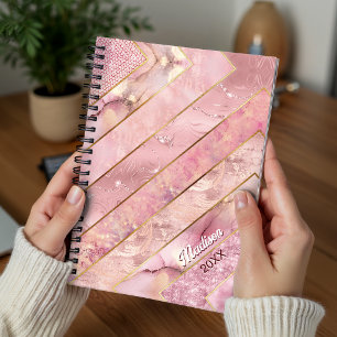 Chic rose gold girly elegant geometric planner
