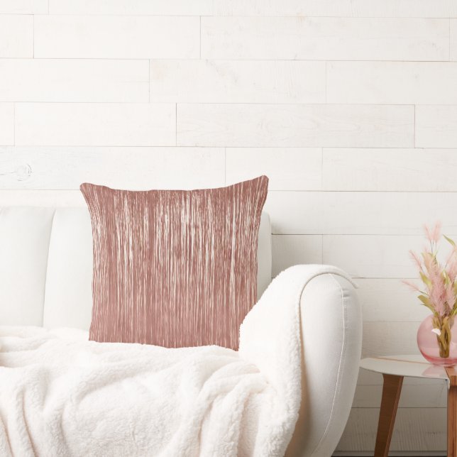 Chic Rose Gold Glam Tinsel Stripes Christmas Cushion (Couch)