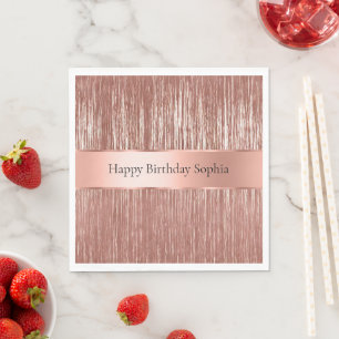 Chic Rose Gold Glam Tinsel Stripes  Napkin