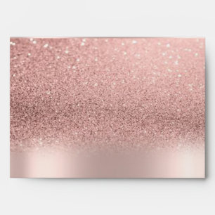 Chic Rose Gold Glitter Bokeh Ombre Rose Gold  Envelope