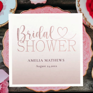 Chic Rose Gold Glitter Bridal Shower  Napkin