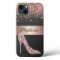 Chic Rose Gold Glitter Diamond High Heel Shoe Name