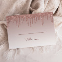 Chic Rose Gold Glitter Drip Party Large Flat