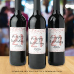 Chic Rose Gold Glitter HAPPY 21st BIRTHDAY Wine Label<br><div class="desc">Create a commemorative birthday gift or party favour for a 21st or any birthday with these labels designed with rose gold glitter confetti and script HAPPY BIRTHDAY and personalised with their age, name and birth year (or any text you choose). Contact the designer via Zazzle Chat or makeitaboutyoustore@gmail.com if you'd...</div>