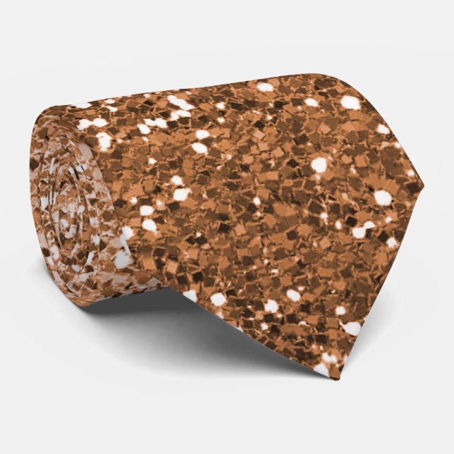 Chic Rose Gold Glitter Neck Tie (Rolled)