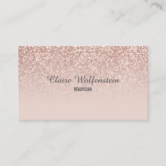 Chic Rose Gold Glitter Professional Business Card (Front)