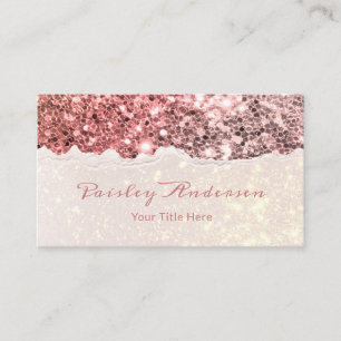 Chic Rose Gold Glitter Sparkle Business Card