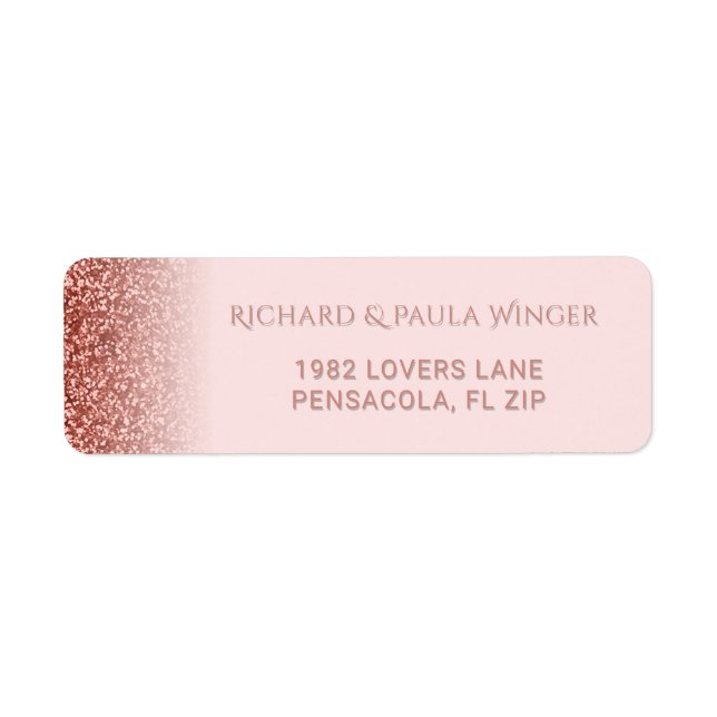 Chic Rose Gold Glitter Sparkle Glam Blush Pink (Front)
