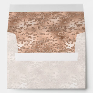 Chic Rose Gold Glitzy Glitter Glam Bridal Shower Envelope