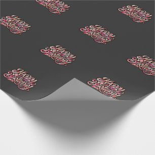 Chic Rose Gold Happy Birthday Glitter Typography Wrapping Paper