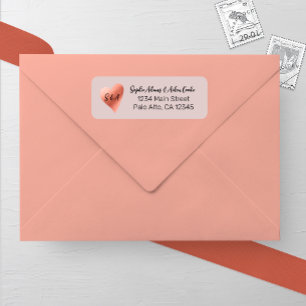Chic Rose Gold Heart Wedding Return Address