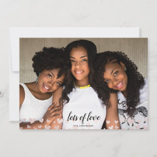 Chic Rose Gold Hearts Lots of Love Valentine Holiday Card