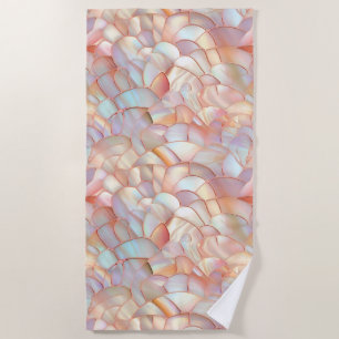 Chic rose gold iridescent mother of pearl beach towel