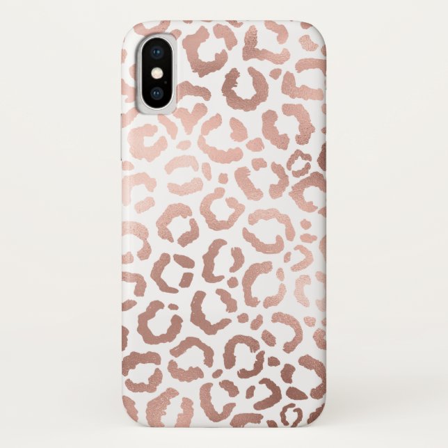 Chic Rose Gold Leopard Cheetah Animal Print Case-Mate iPhone Case (Back)