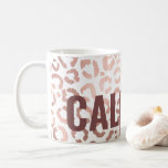 Chic Rose Gold Leopard Cheetah Animal Print Coffee Mug<br><div class="desc">This elegant and chic design is perfect for the modern fashionista. It features a faux printed rose gold hand-drawn leopard/cheetah safari animal print on a simple white background. It's pretty, cute, and trendy! ***IMPORTANT DESIGN NOTE: For any custom design request such as matching product requests, colour changes, placement changes, or...</div>