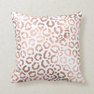 Chic Rose Gold Leopard Cheetah Animal Print Cushion
