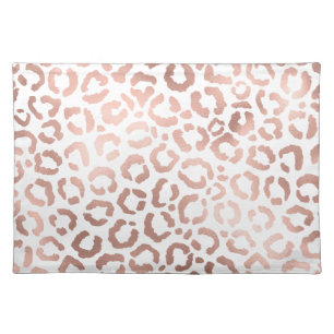 Chic Rose Gold Leopard Cheetah Animal Print Placemat