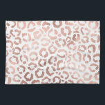 Chic Rose Gold Leopard Cheetah Animal Print Tea Towel<br><div class="desc">This elegant and chic design is perfect for the modern fashionista. It features a faux printed rose gold hand-drawn leopard/cheetah safari animal print on a simple white background. It's pretty, cute, and trendy! ***IMPORTANT DESIGN NOTE: For any custom design request such as matching product requests, colour changes, placement changes, or...</div>