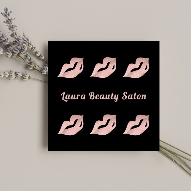 Chic Rose Gold Lips Glam Luxury Business Card  (Creator Uploaded)