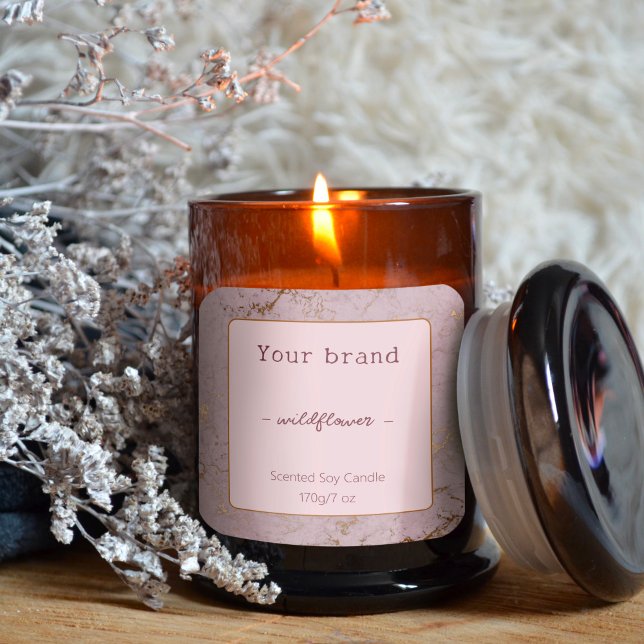 Chic Rose Gold Marble Candle Product Label (Creator Uploaded)