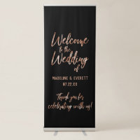Chic Rose Gold Modern Typography Wedding Welcome