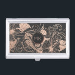 Chic Rose Gold Monogram | Floral Koi Personalised Business Card Holder<br><div class="desc">Nothing combines uniqueness and style for the professional like monogrammed business card holders. These gorgeous, personalised cases keep you organised so your cards are always on hand. Plus, you’ll leave a lasting impression on your customers. Add your custom wording to this design by using the "Edit this design template" boxes...</div>