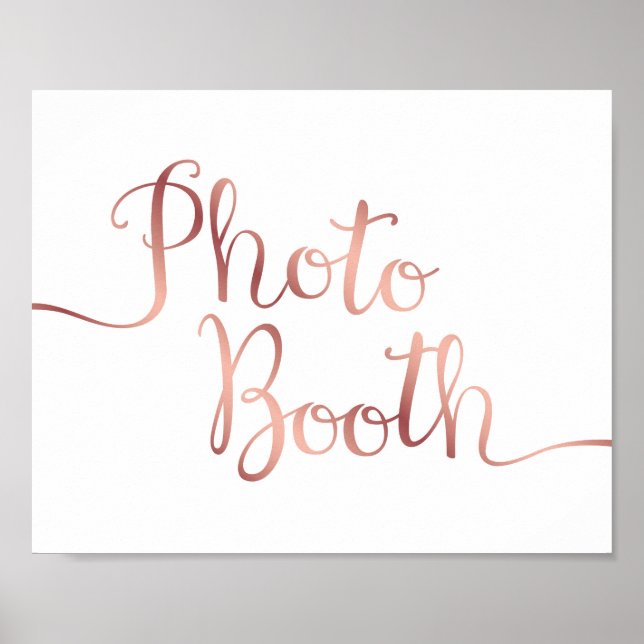 Chic Rose Gold PHOTO BOOTH Sign Print (Front)