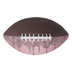 Chic Rose Gold Pink Glitter Drips Sparkle American Football